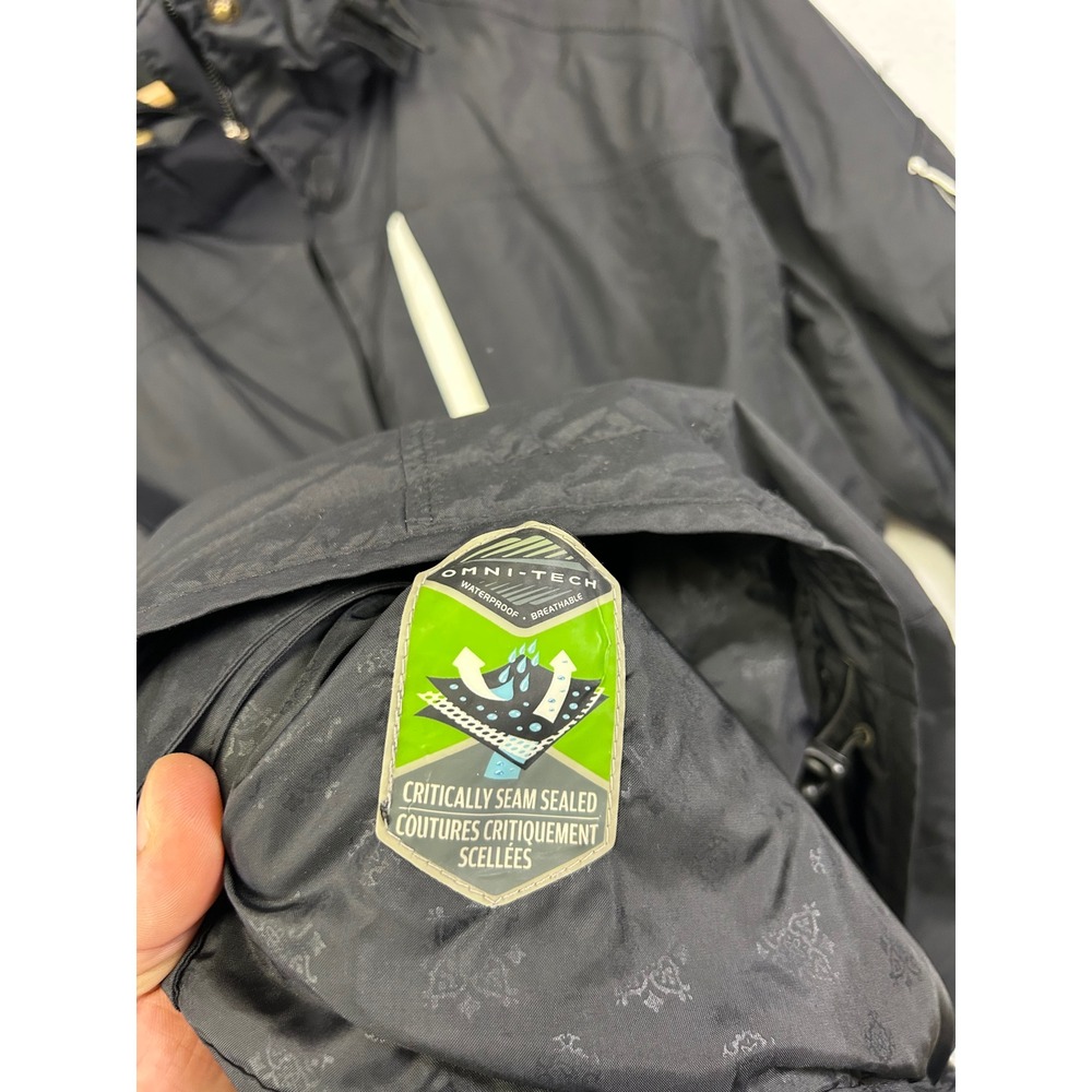 Gorpcore Hiking Columbia Womens XL Black Omni-Tech Waterproof Rain Jacket Shell - Picture 6 of 14